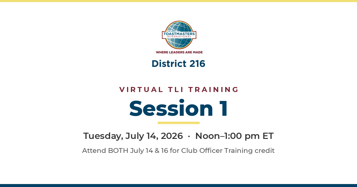 Virtual TLI Training – Session 1 (July 14)